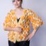 Fashionable Yelloange Jacket – Yellow hand knit jacket accessorised