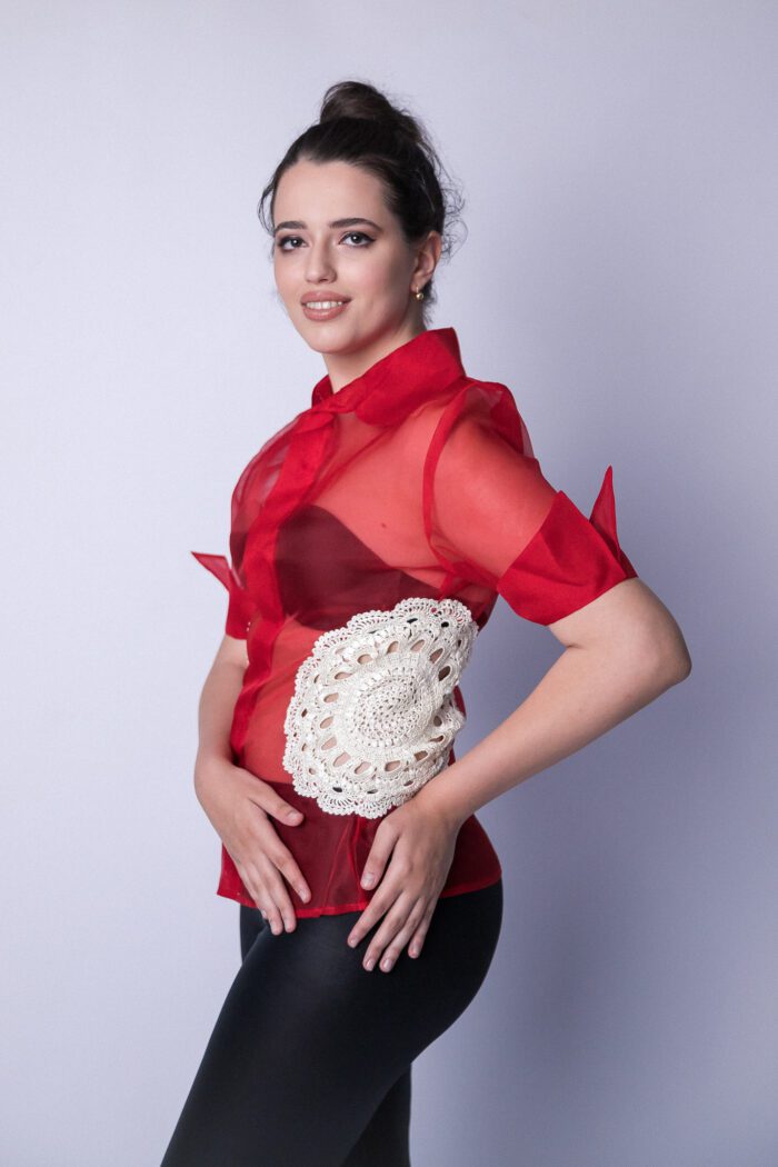 Red Organza Shirt