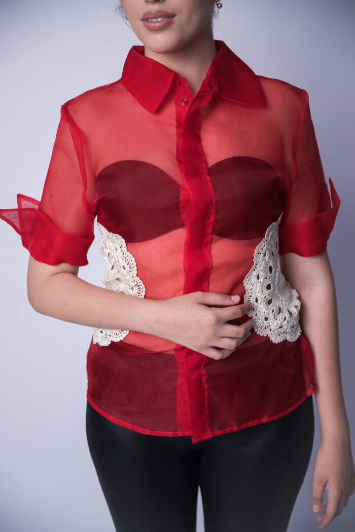 Red Organza Shirt