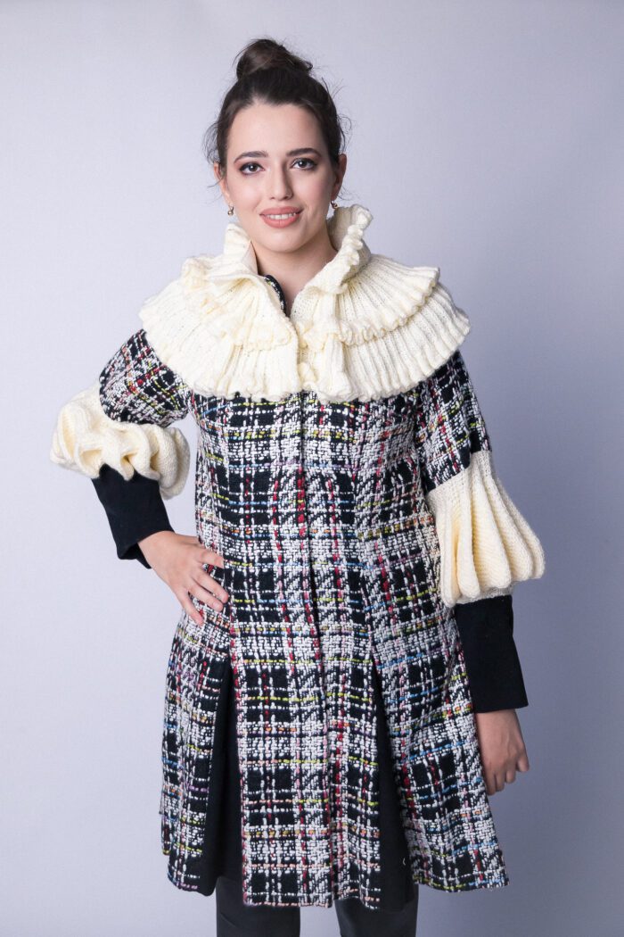 Antoaneta Wool coat with knitwear