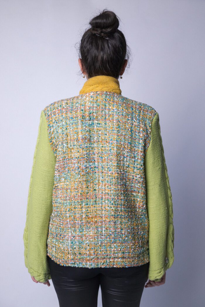 Spring Mood Wool jacket with hand knit components