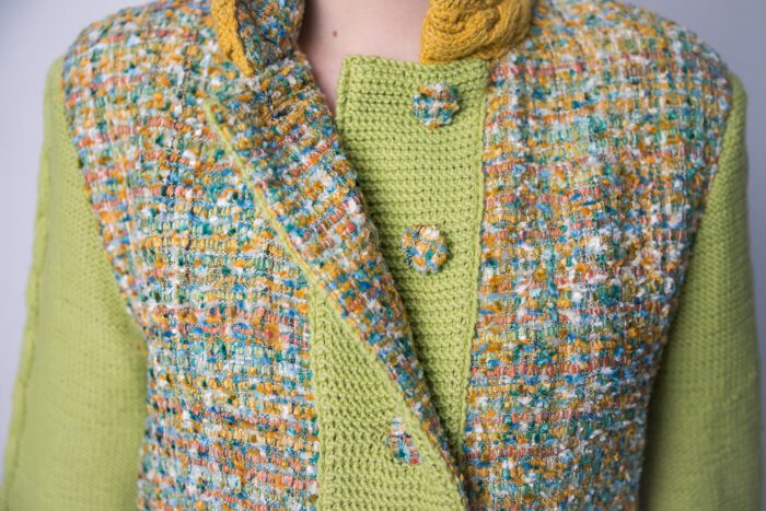 Spring Mood Wool jacket with hand knit components