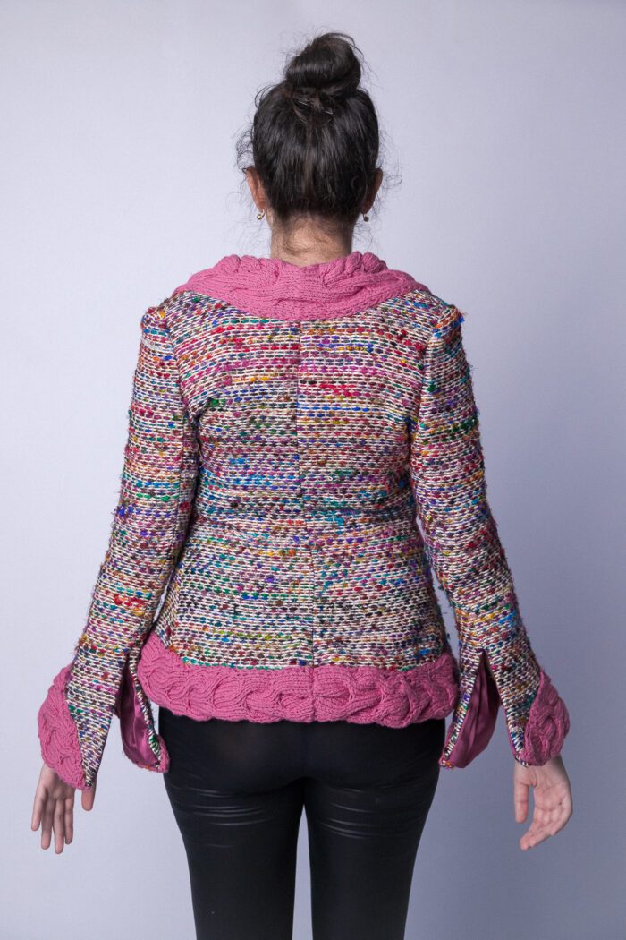 Jacket with pink twist