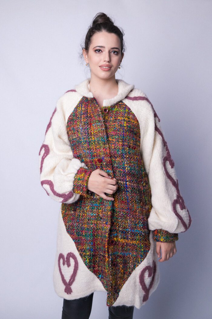 Knitted Heart Coat