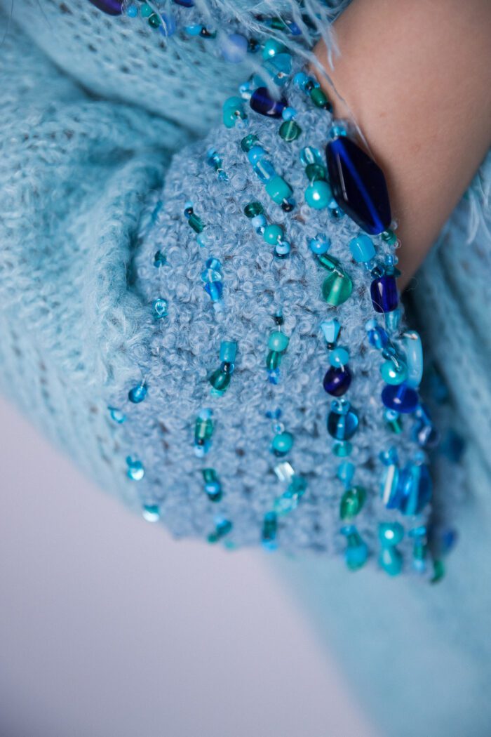 Glittering Azure Blue Coat