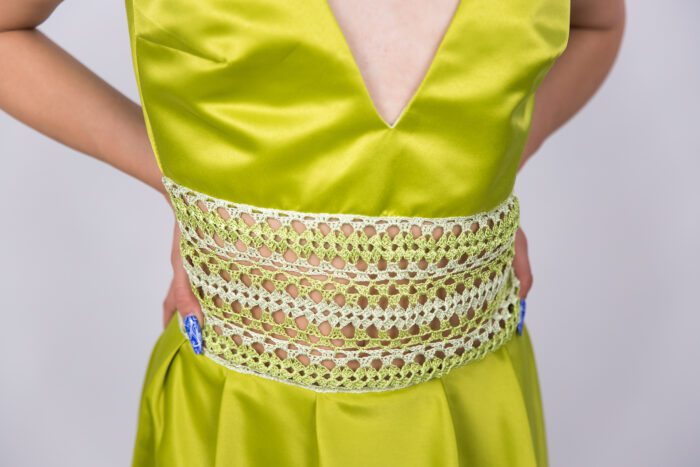 Light Olive Pleats Dress