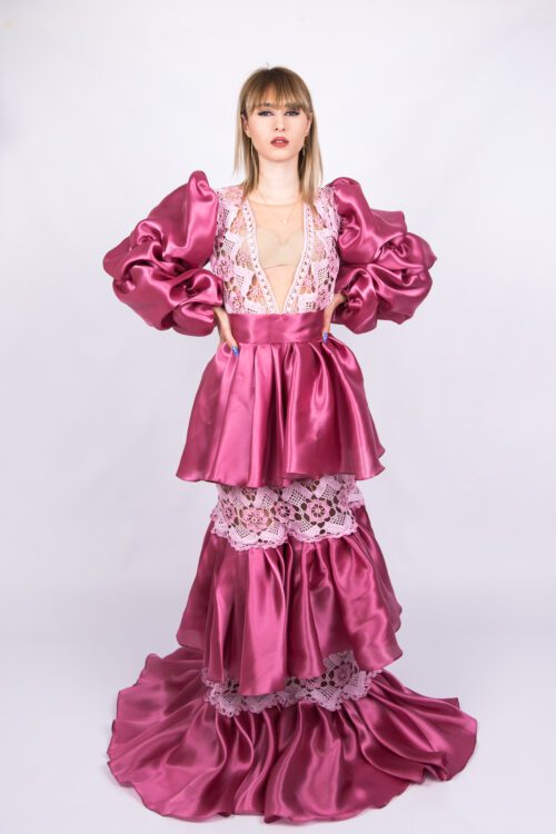 Organza Fuchsia Bell Dress