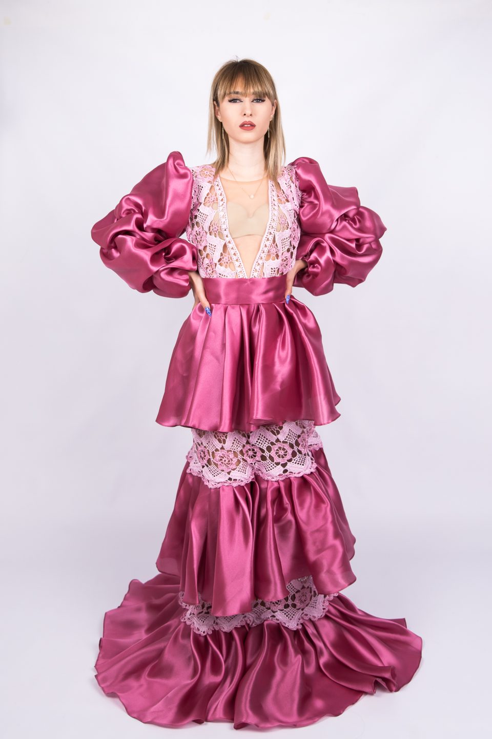 Organza Fuchsia Bell Dress