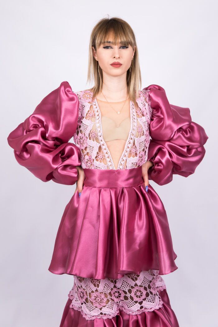 Organza Fuchsia Bell Dress