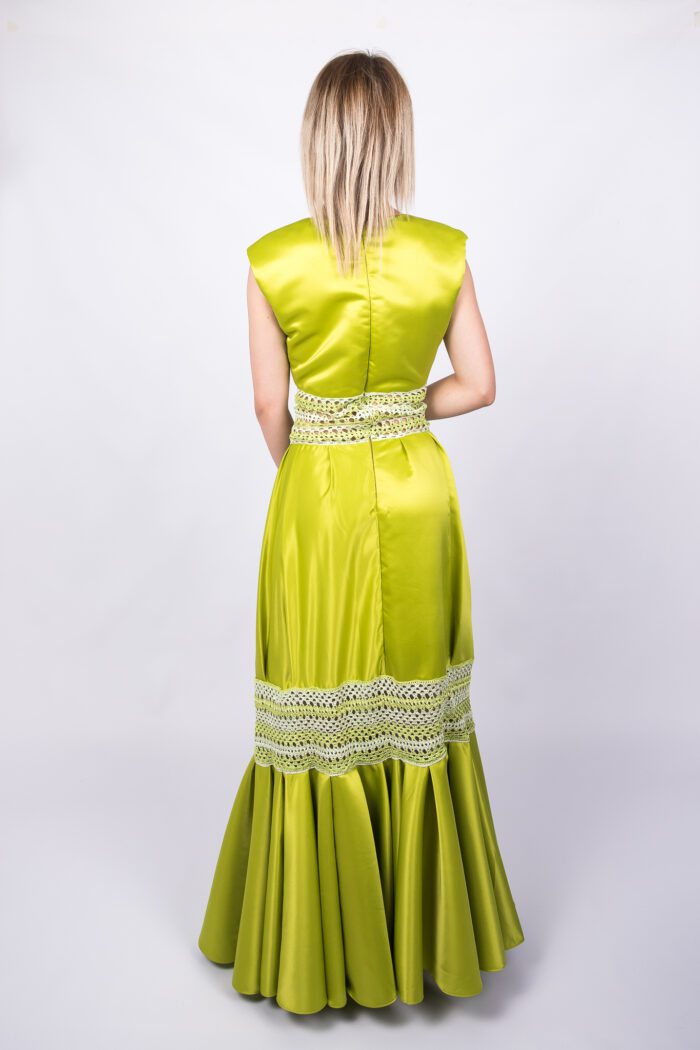 Light Olive Pleats Dress