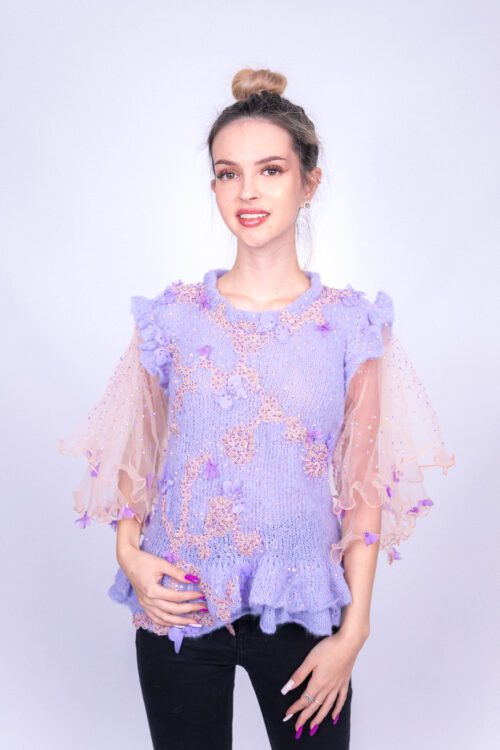 Silky Ruffled Purl Blouse