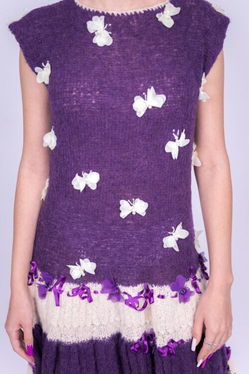 Butterflies White Purple Bolero