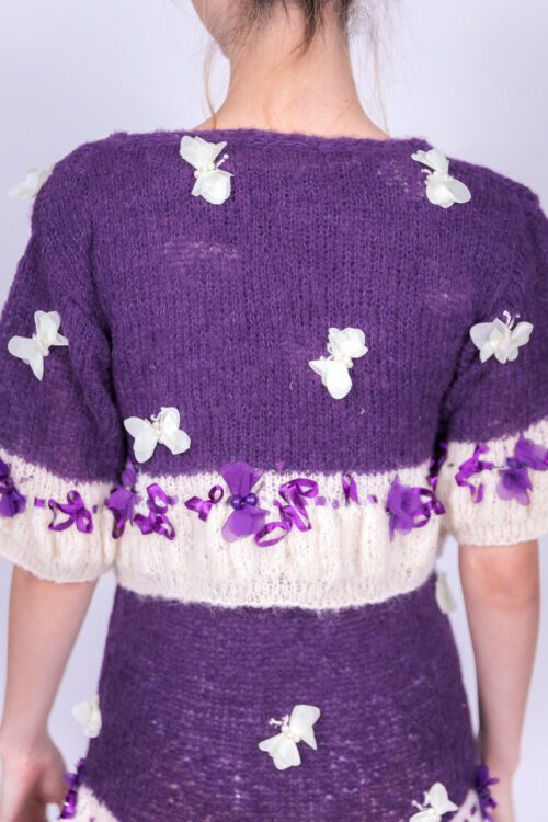 Butterflies White Purple Bolero