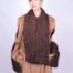 Beige Coat with Brown Scarf