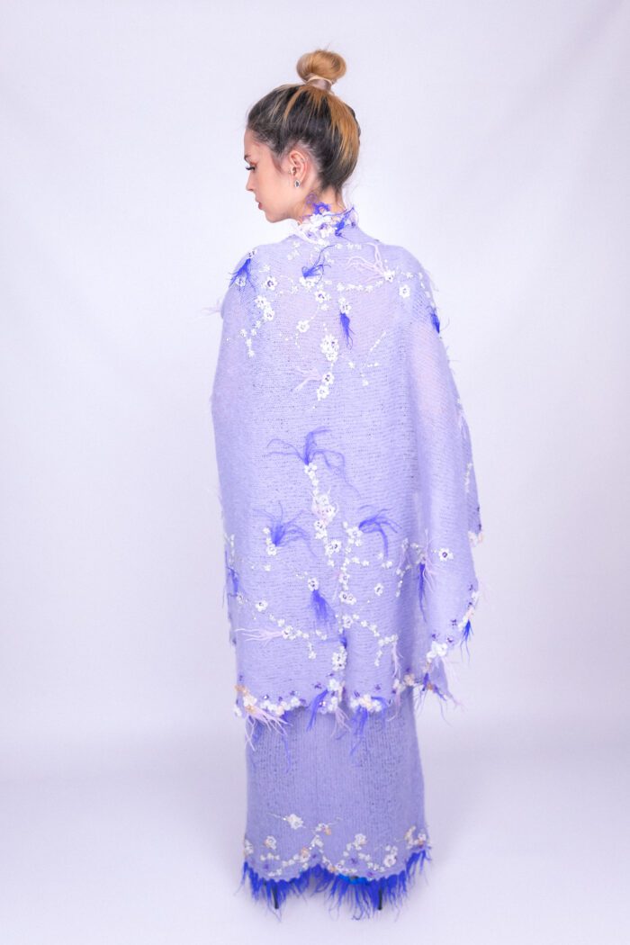 Light Purple Hand Knitted Mantle and Dress