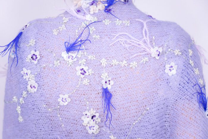 Light Purple Hand Knitted Mantle and Dress